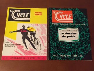 Le Cycle Magazines - 1972 - 8 Vintage Cycling Magazines