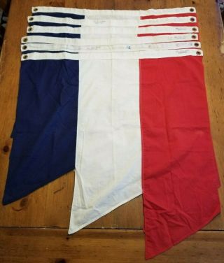 6 Vtg Dettras Everwear Usa American Parade Banners Bunting Flags 32x32 Style 12