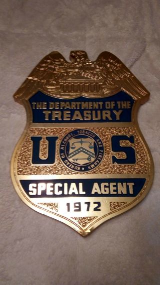 Vintage 1972 Department Of Treasury Atf Wall Hanging Shield Rare