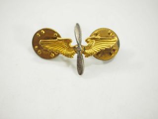 Wwii Army Air Force Pilots Wings With Silver Propellor Double Clutch Pin