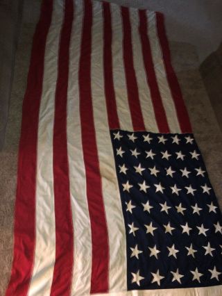 Vintage American 48 Star Stitched Flag Philadelphia Quartermaster 54 X 110 Huge