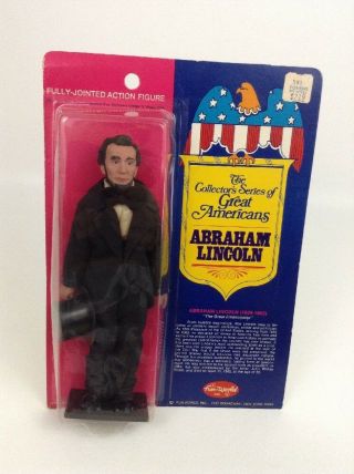 Vintage 1976 Fun World 7 " Great Americans Series Abraham Lincoln Figure Doll