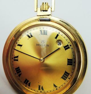 Milus Vintage Rolled Gold Hunter Pocket Watch