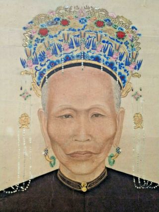 Qing Dynasty Ancestor Portrait (pair) Painting Royalty Gold Leaf Rice Paper 康熙