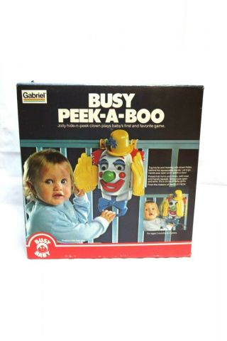Gabriel Busy Peek - A - Boo Clown Crib toy 1977 vintage 2