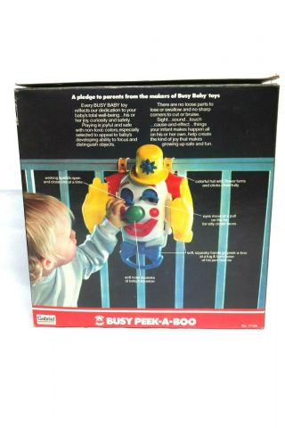 Gabriel Busy Peek - A - Boo Clown Crib toy 1977 vintage 3
