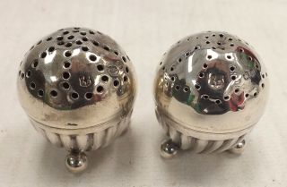 Vintage Hallmarked Solid Silver Salt & Pepper Shakers - W72