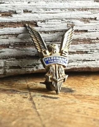 Ww2 Wwii Usmm Us Merchant Marine Eagle V For Victory Pin - Sterling Silver