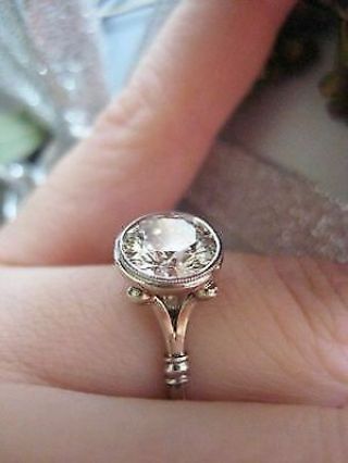 Vintage Art Deco Style 2.  0 Ct Diamond 14k White Gold Engagement Wedding Ring