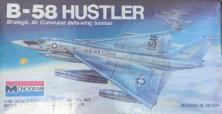 Vintage 1985 Monogram B - 58 Hustler Sac Delta Wing Bomber 1/48 Over 26 " Long