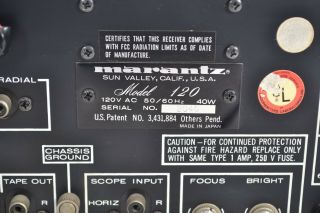Marantz Model 120 AM FM Stereo Tuner - Oscilloscope - Gyro - Tuning - Vintage 11