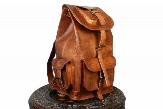 Mens Leather Vintage Backpack Rucksack Messenger Laptop Bag Satchel