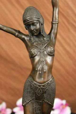 Bronze Modern Vintage Art Deco Sculpture Dh Chiparus Female Dancer Metal Figure
