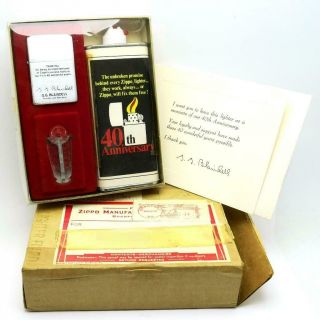 RARE Vintage 1972 Zippo Employee 40th Anniversary Lighter Gift Set 2