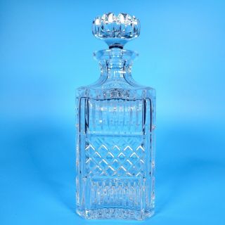 Rare Vtg Atlantis Full Lead Crystal Liquor Decanter Glass Portugal Atl33