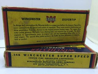 Empty Ammo Boxes - 2 Vintage.  348 Winchester Speed “Bear Boxes” 2