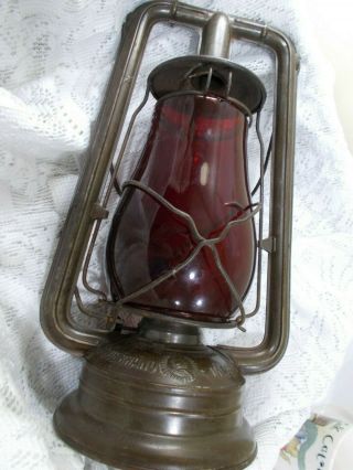 Vintage German Nier Feuerhand Kerosene Lantern 257 - Red Dietz Globe