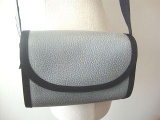 Vintage Fendi Ice Blue Leather W/black Trim & Bows Runway Handbag Bag Rare Evuc