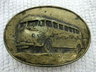 Vintage Rare Alvin Crow And The Pleasant Valley Boys Inscribed Brass Belt Buckle