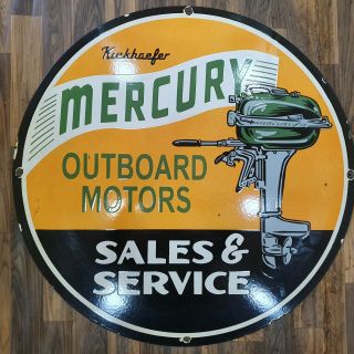 Mercury Outboard Motors Vintage Porcelain Sign
