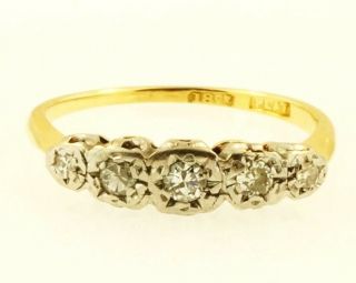 Vintage 18carat Yellow Gold & Platinum 0.  20ct Diamond Eternity Ring (size J 1/2)
