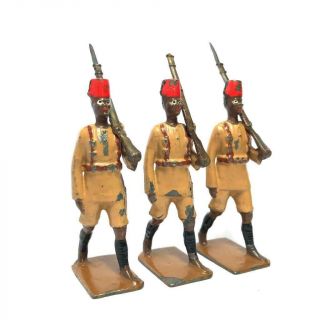 3 Pc Vintage Britains Lead Toy Soldier Kings African Rifles 225 1