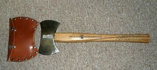 Vintage Marbles Double Bit Hunters Axe No.  9db W/ Leather Sheath