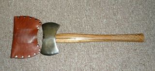 Vintage Marbles Double Bit Hunters Axe No.  9DB w/ Leather Sheath 2