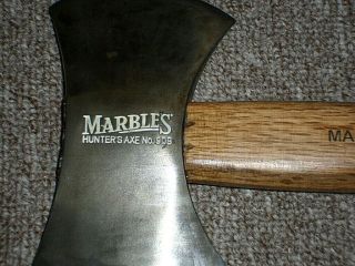 Vintage Marbles Double Bit Hunters Axe No.  9DB w/ Leather Sheath 3