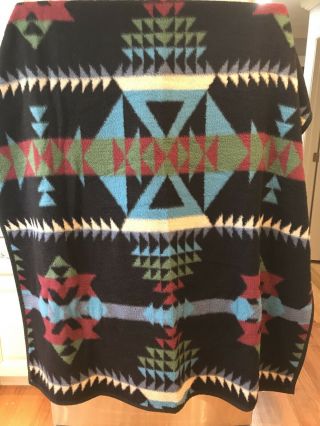 Rare Vintage Vuteks Vukovar For Crown Crafts Aztec Print Fleece Blanket 60”x80”