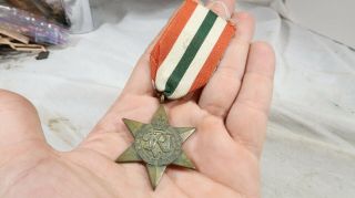 Wwii British Army The Italy Star Medal Full Size