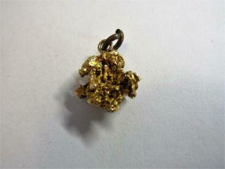 Antique,  Vintage Solid Gold Nugget Pendant,  Charm - 2.  1g