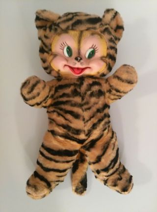 Vintage Gund J.  Swedlin 18 " Rubber Faced Tiger Stuffed Animal Doll 1950s Vgc