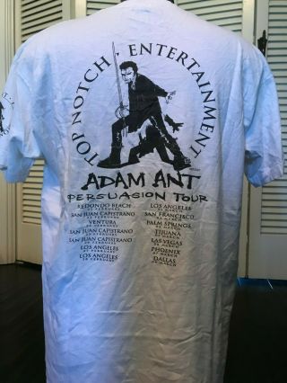 VTG 93 Adam Ant Tour Shirt Sz XL Rock Cure OMD REM INXS Berlin Cure Mode U2 Sex 2