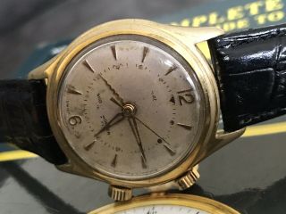 Vintage Gladstone Gold Filled Automatic Alarm Men Wrist Watch 17j Rare