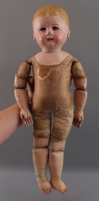 Antique 24in 1st Type Martha Chase Painted Stockinet Cloth Boy Doll,  NR 10