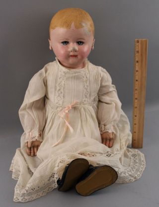 Antique 24in 1st Type Martha Chase Painted Stockinet Cloth Boy Doll,  NR 2