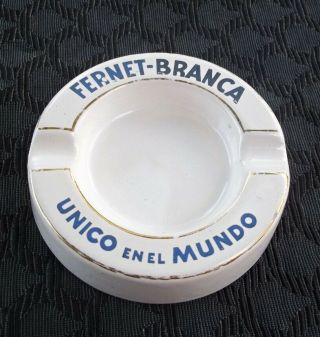 Vintage Ultra Rare Fernet Branca Porcelain Ashtray Argentina Advertising