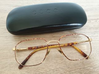 Vintage Gucci Gg 1339 Tortoise Eyeglasses Frames Made In Italy Authentic Rare