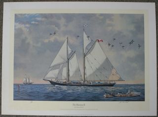 The Bluenose Ii Canada Sail Ship John Macleod Vintage 1989 Signed Le Art Print