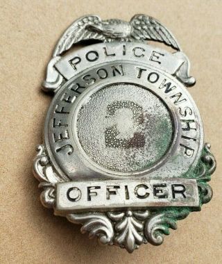 Vintage Obsolete Jefferson Township Police Officer Badge 3