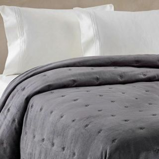 Nwt Wamsutta Vintage Tufted Velvet Coverlet King Charcoal Dark Gray Bedding