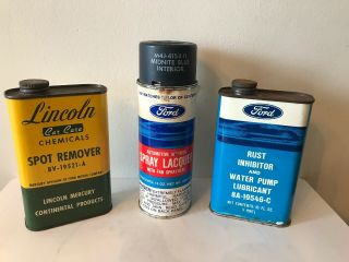 Vintage Ford Motor Co Cans Lincoln Car Care Ford Spray Paint &rust Inhibitor Can