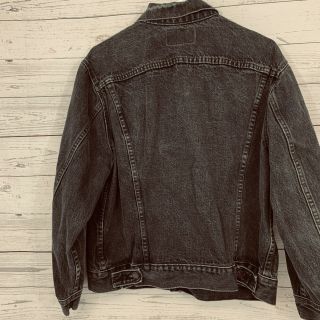 vintage 1980s Black Gray LEVIS Moto Denim Jacket 44 Large Made in The USA 5