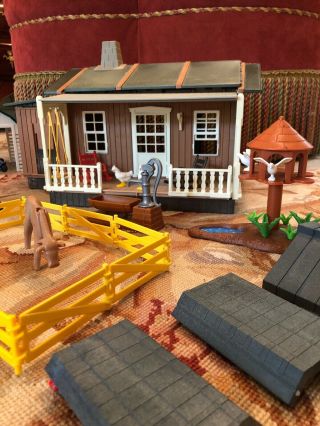 Vintage Playmobil 3769 Pioneer Western Farm House And Accessories Set