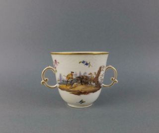 Antique German Meissen Style Dresden Chocolate Porcelain Cup and Saucer 3