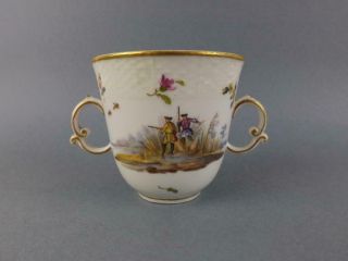 Antique German Meissen Style Dresden Chocolate Porcelain Cup and Saucer 6