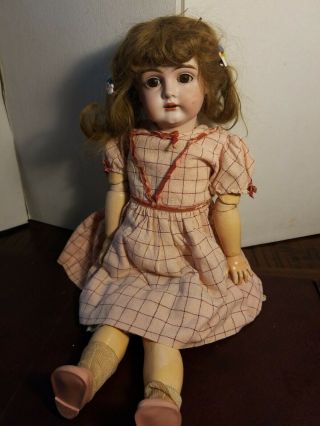 Sweet 22 " Antique German Ceramic Head Composition Body Doll 161