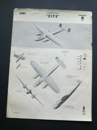 1944 18.  5 " X 24.  8 " Navy Aircraft Id Poster - German Dornier " 217 E