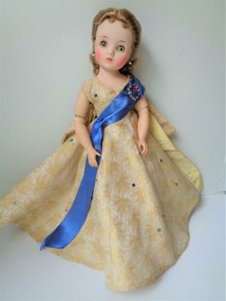 Vintage 1950s Madame Alexander Elise Queen Elizabeth Coronation Doll 15 " Jointed